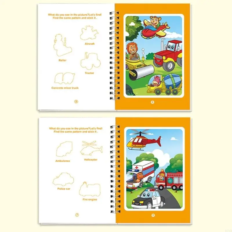 D7YD 6 stuks magisch waterdrapping boek Ontkenningsspeelgoed kunstspeelgoed voor kinderen peuters