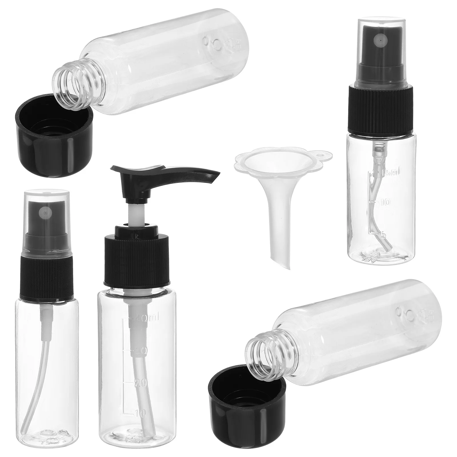 

1Set Makeup Travel Bottle Kit Reusable Skincare Dispensers Clear Lotion and Fine Mist Spray Bottles for Toiletry Organizer