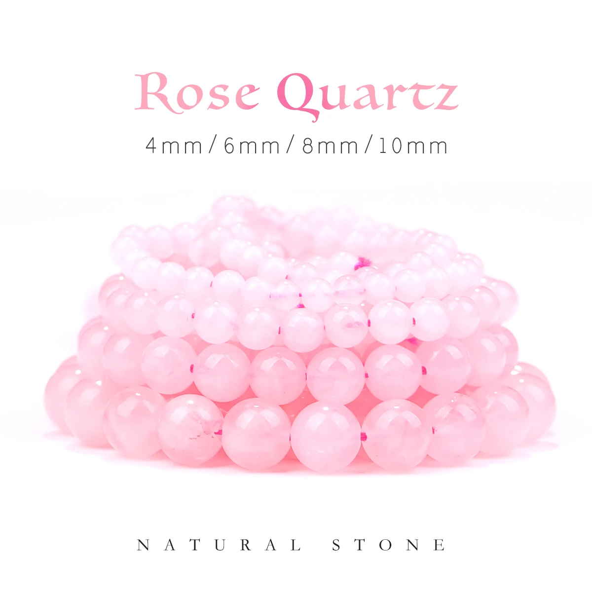 

Бусины из натурального камня розовый кварц свободные круглые бусины для изготовления ювелирных изделий DIY аксессуары для браслетов 4/6/8/10 мм