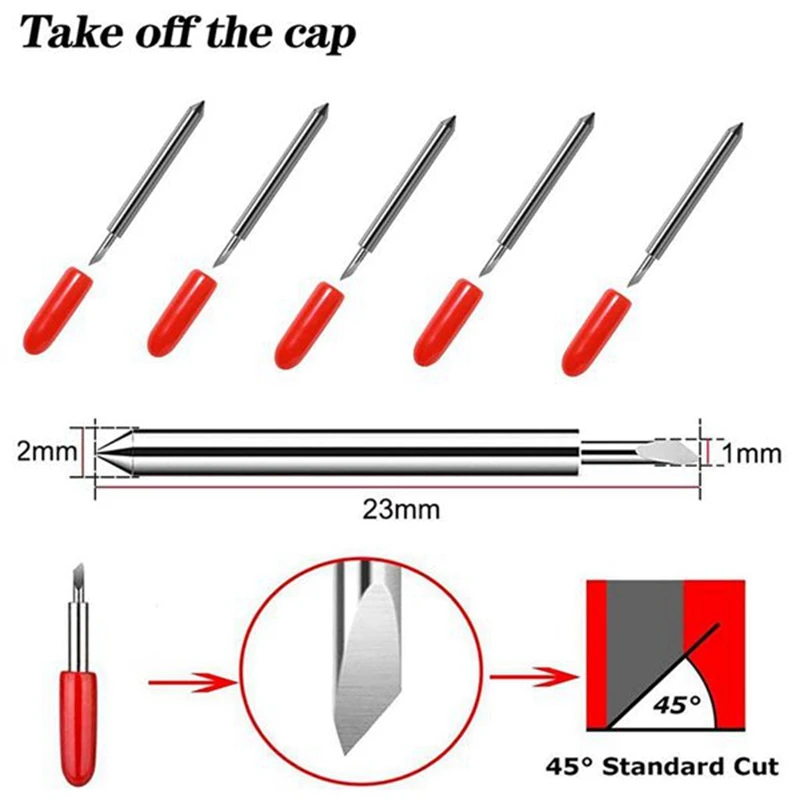 25 шт. 45 градусов для режущего плоттера Roland, резак для винила, лезвие ножа, лезвие из карбида вольфрама, станок