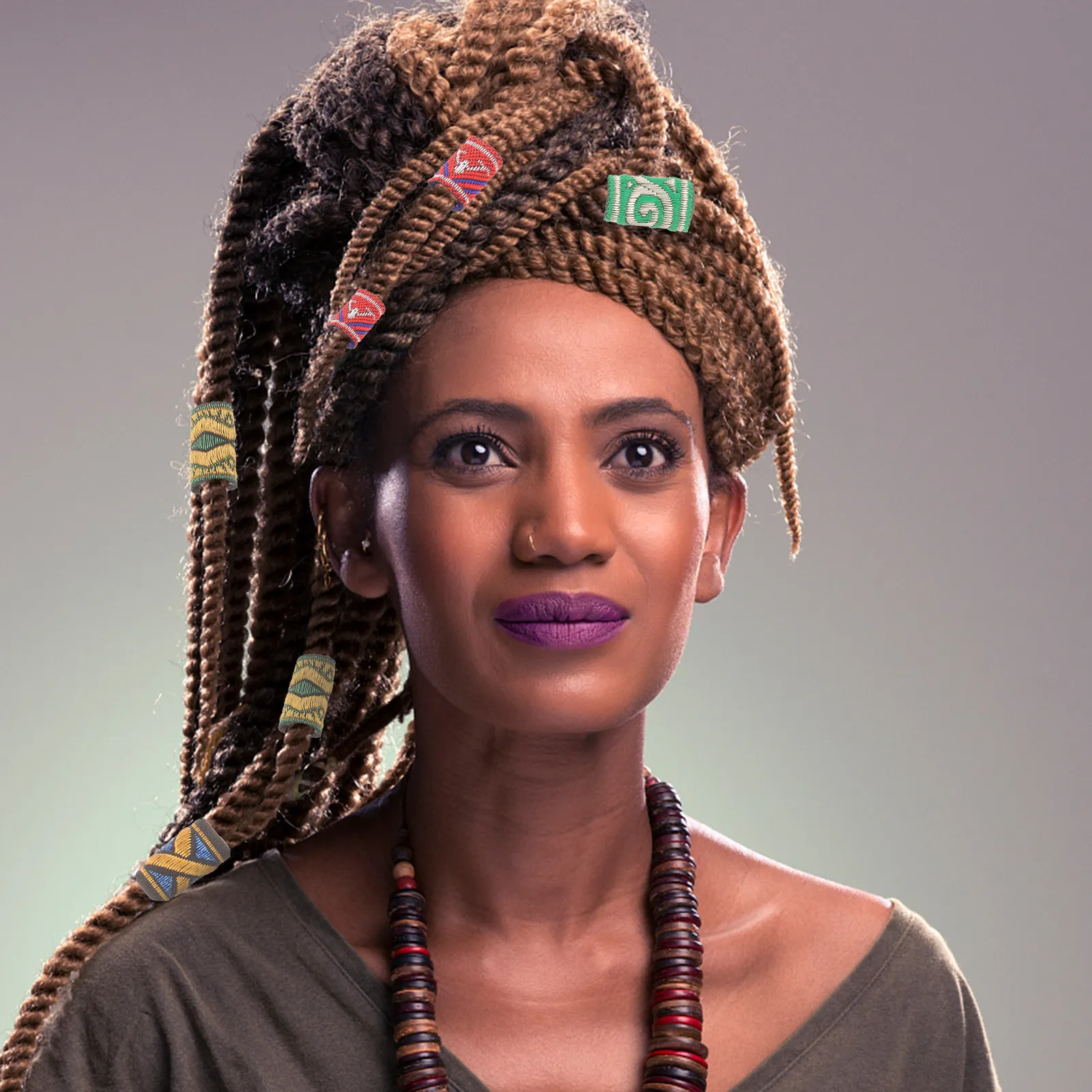 

15Pcs Braids Hair Cuffs Dreadlock Colorful Cloth Ring Decorative Tube Stylish Hair Braid Rings for Dreadlocks Ponytails