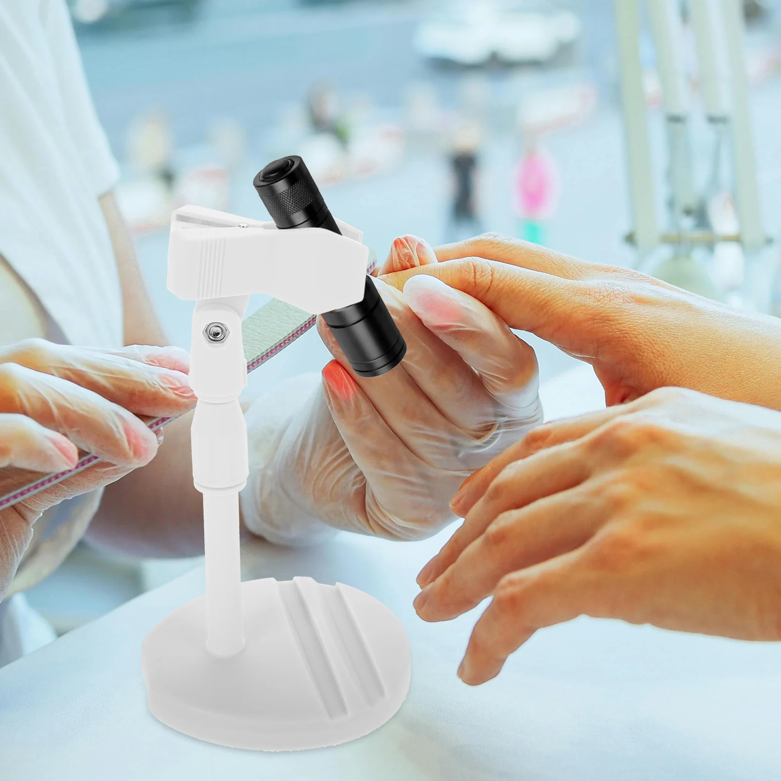 360 °   Draaibare telescopische handlampstandaard, in hoogte verstelbaar voor manicure, nagelkunst, drooglak, uv-led-lamphouder, desktop