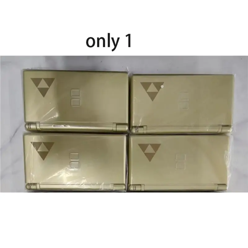 DTB7 3X Full Gold Case Housing Shell Complete Case Cover for DS Lite NDSL, Replacement Shell with Screws Buttons Rubber Caps,