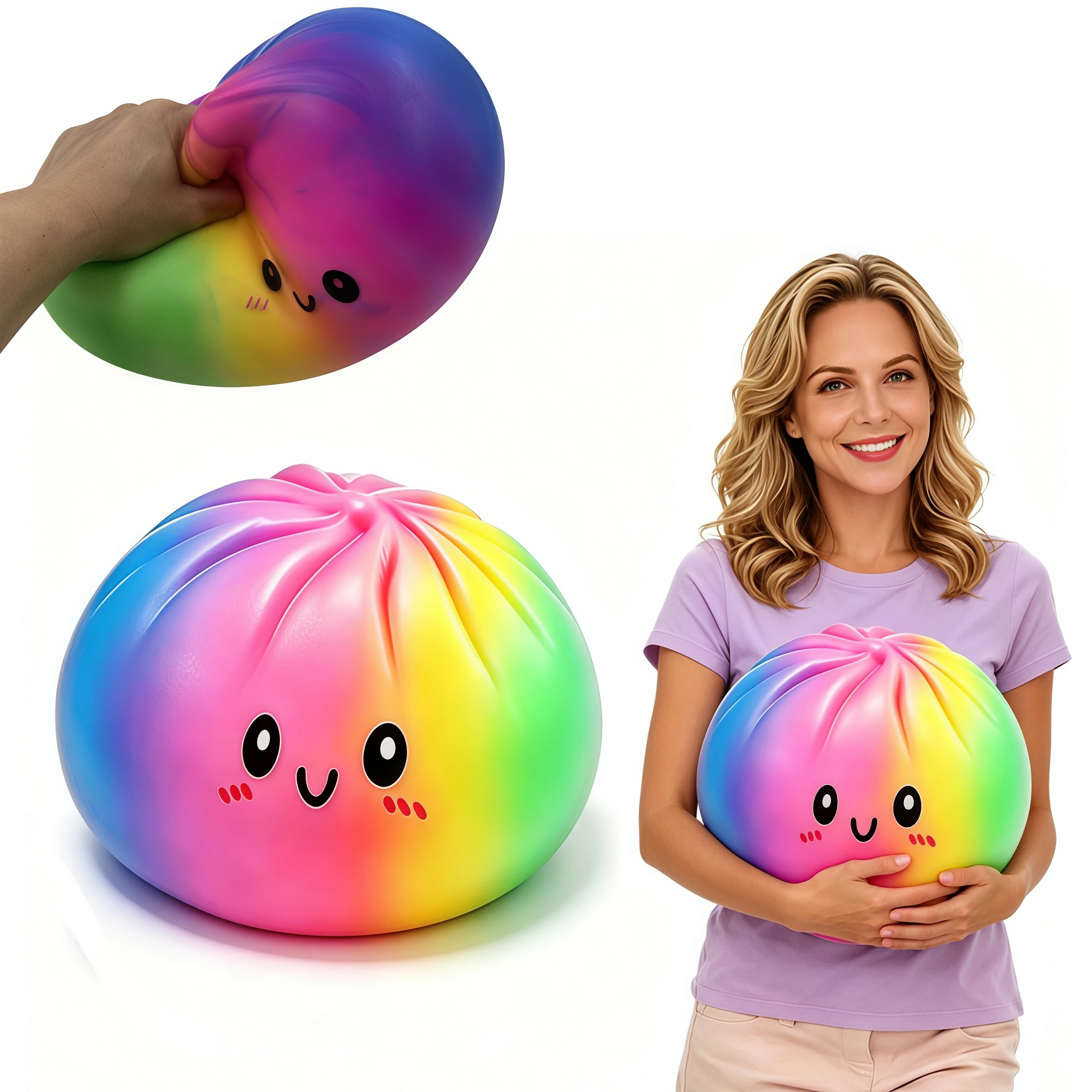 15/25cm Large Dumpling Squishy Oversized Bun Anti Stress Reliever Fidget Low Rebound Decompression Ball Home DecorBirthday Gift