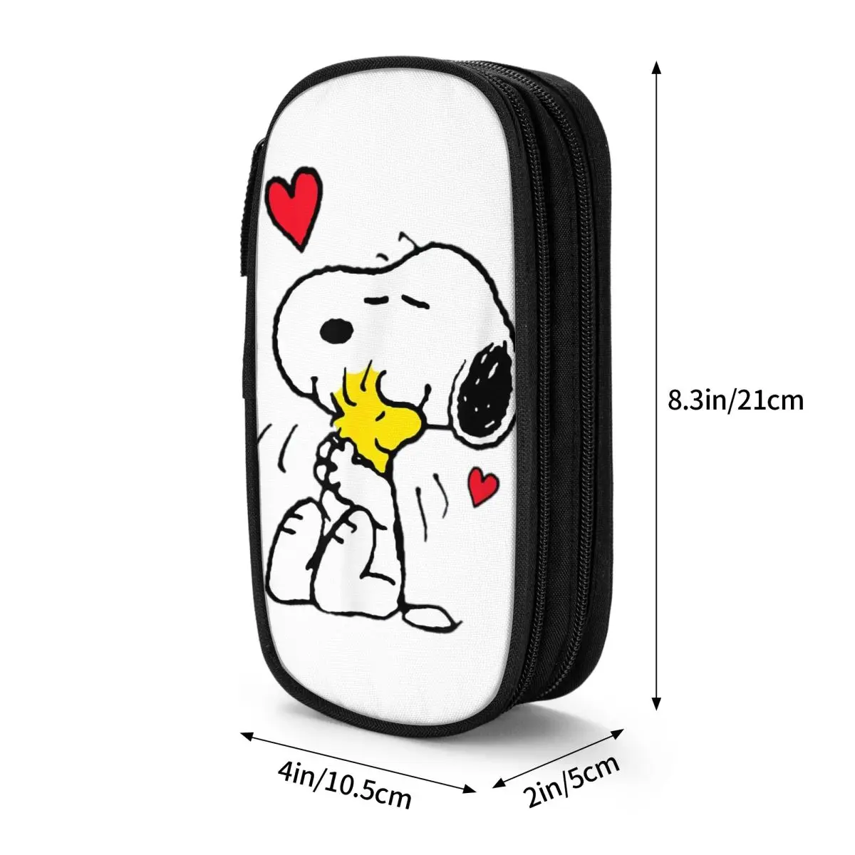 Imagem -03 - Estojo para Estudantes Pen Holder Bags Amendoim Valentine Snoopy Woodstock Lotes de Amor Grandes Estudantes Presente da Escola Caixa