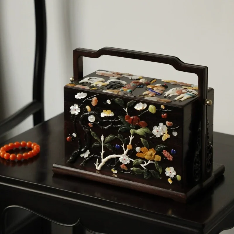 Small leaf tenon and mortise palace treasure Su Wu Muyang beam box ornament storage box