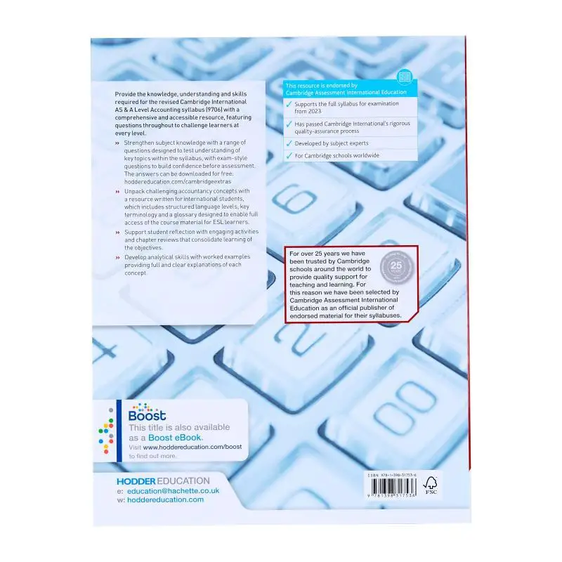 Cambridge International AS And A Level Accounting Second Edition Harrison Ian Hodder Education 9781398317536 Book