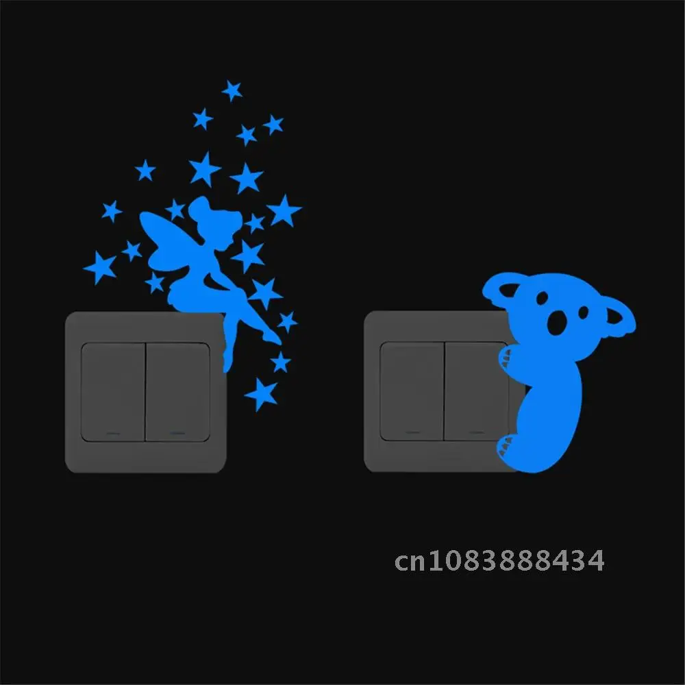 

Pure Blue Light Noctilucent Star Animal Paste Glow In The Dark Switch Paste Wall Stickers Children's Room Living Room Decoration