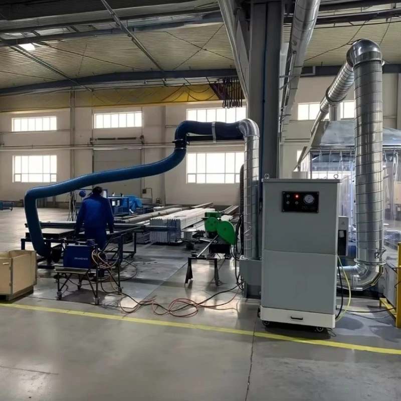 High Suction 3.0kW Mobile Welding Fume Purifier Double Suction Arm Pulse Cleaning Dust Extraction Machine for Cutting