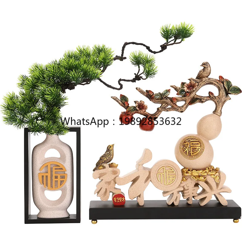 LYY Home Harmony and Prosperity Ornament Welcoming Pine Living Room TV Cabinet Wine Cabinet Entrance Light Luxury