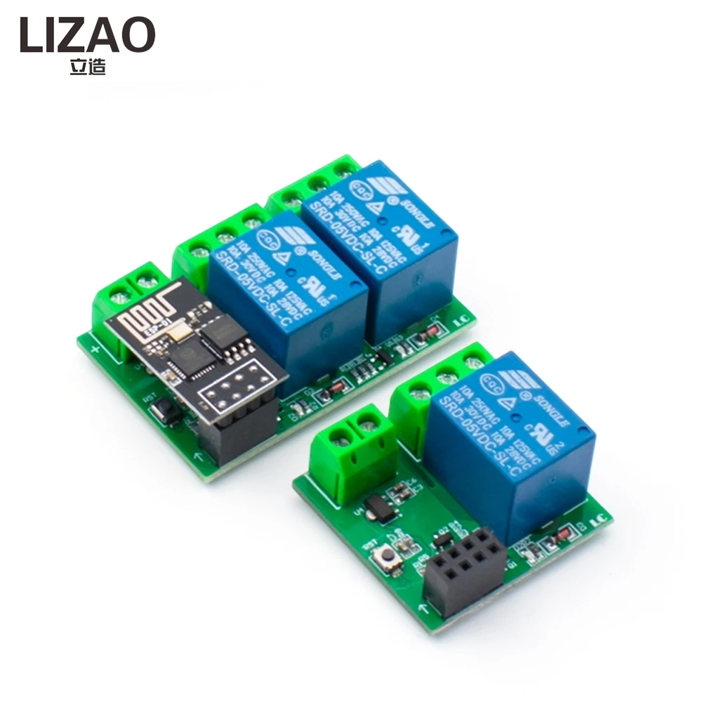 LIZAO ESP8266 ESP-01/01S WIFI Relay Module DC5V 1 Single Channel Dual Channel For Smart Home APP Control