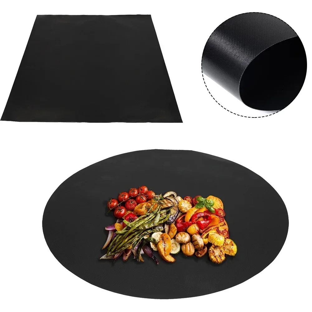 Non-stick BBQ Grill Mat 40*33cm Baking Mat BBQ Tool Cooking Grilling Sheet Heat Resistance Reusable Mats Kitchen Tools