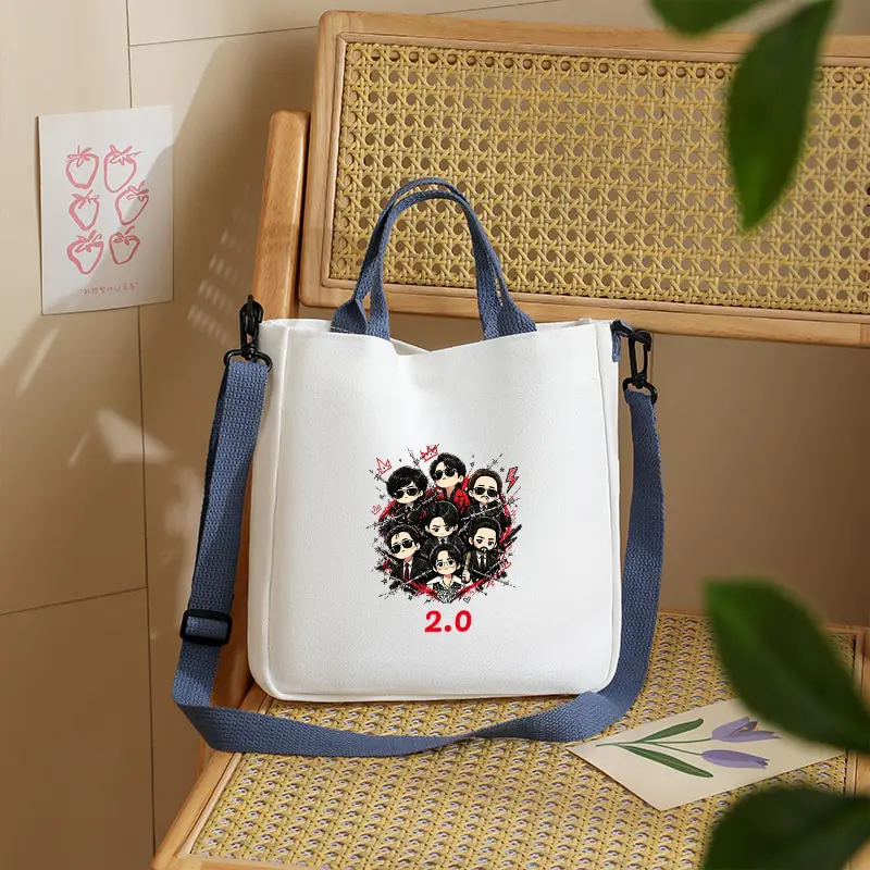 Arirang 2.0 World Tour 2026 Blue Tote Bag Large Capacity Multifunctional Crossbody Bags Reusable Grocery Bag Women Kpop Fan Gift
