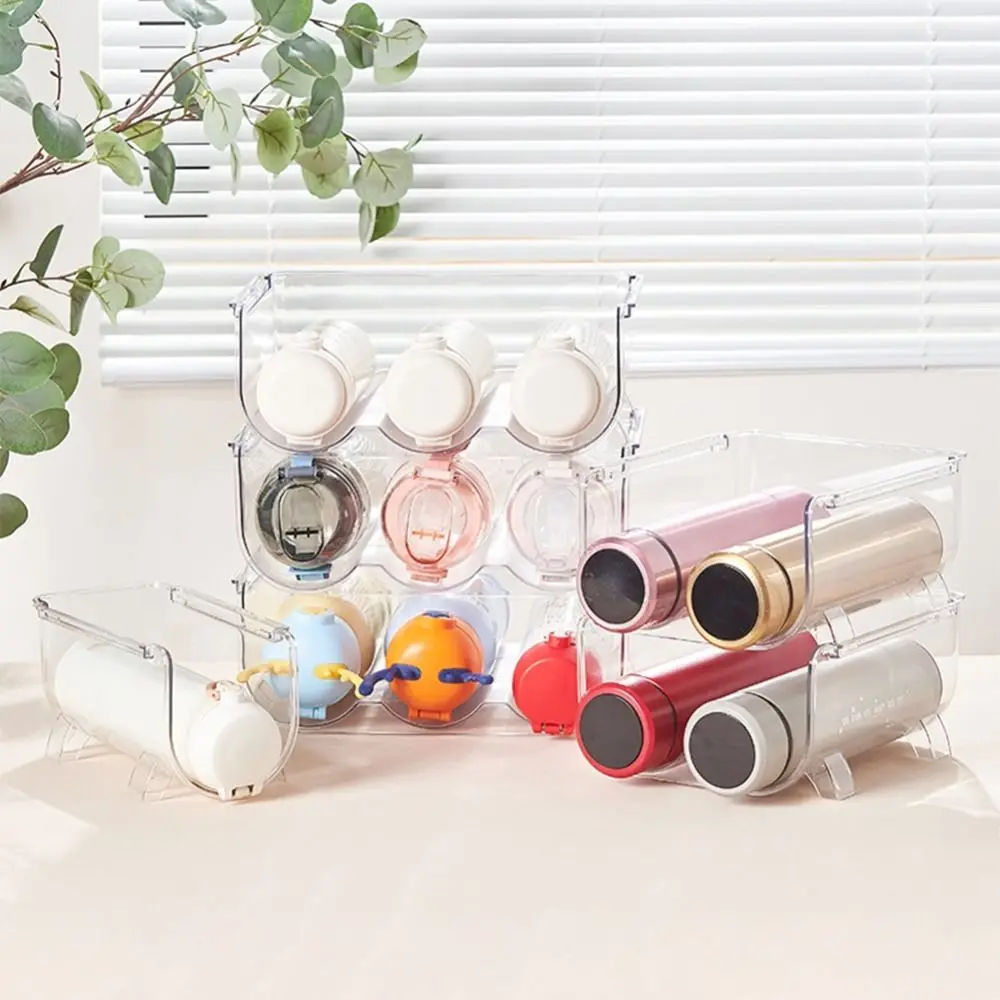 Stackable Water Bottle Storage Rack New Transparent Plastic Red Wine Shelf Cup Holder Kitchen