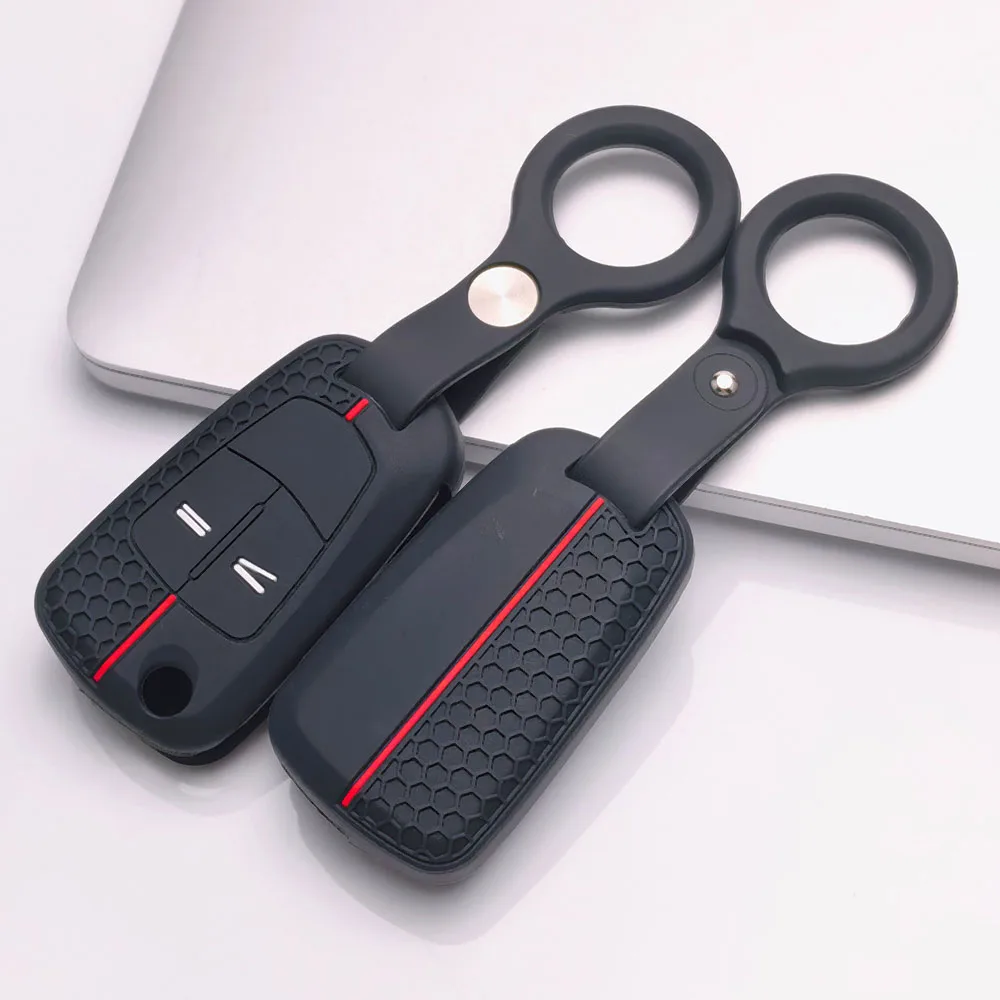 Key Case Cover for Opel Models Astra with Keychain Shockproof Key Holder Guards 3 Button Fold Remote Key from Scuffs and Drops