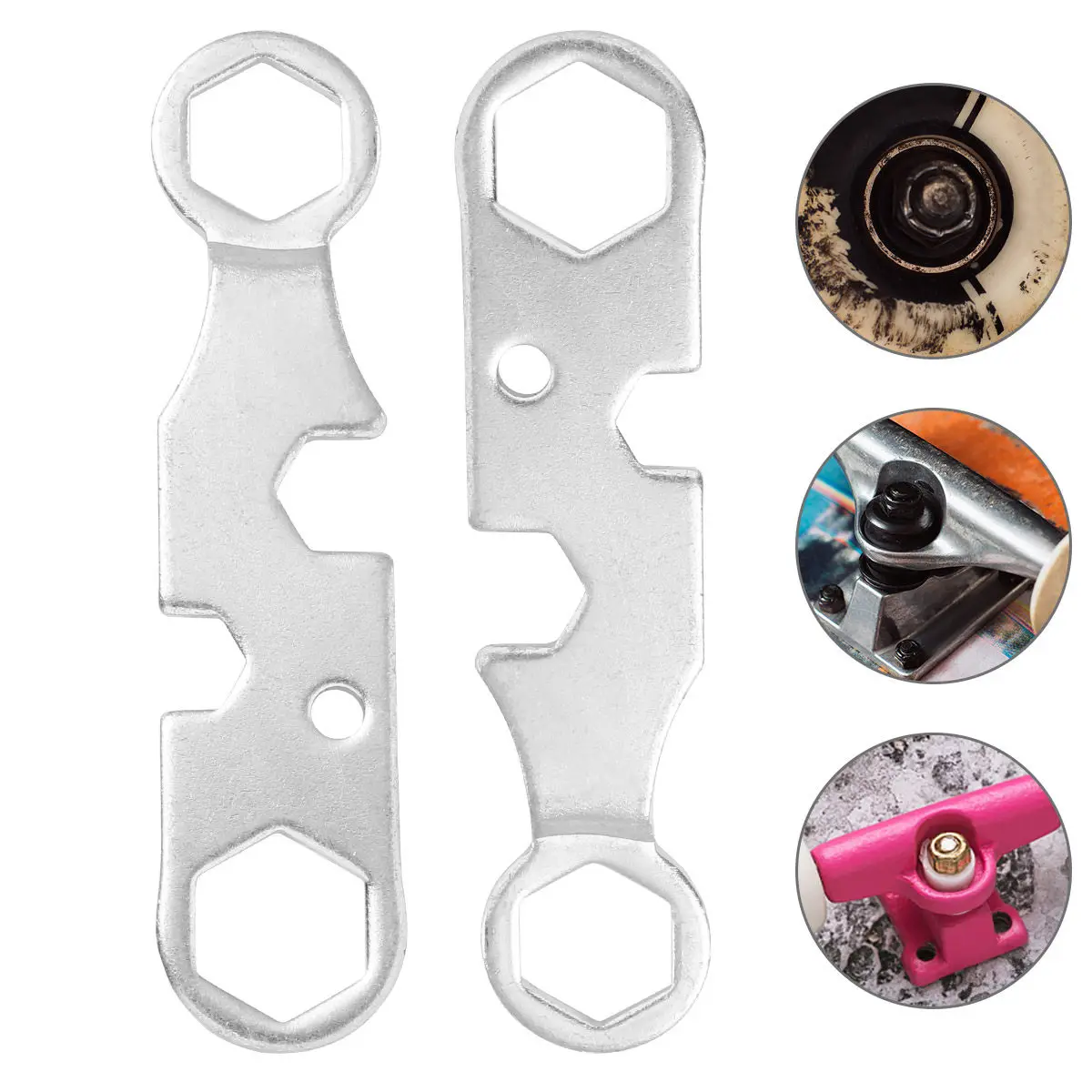 

Набор из 4 высокопрочных инструментов для скейтборда: универсальный металлический ключ для ремонта, регулировки и затяжки колес и осей (траков)