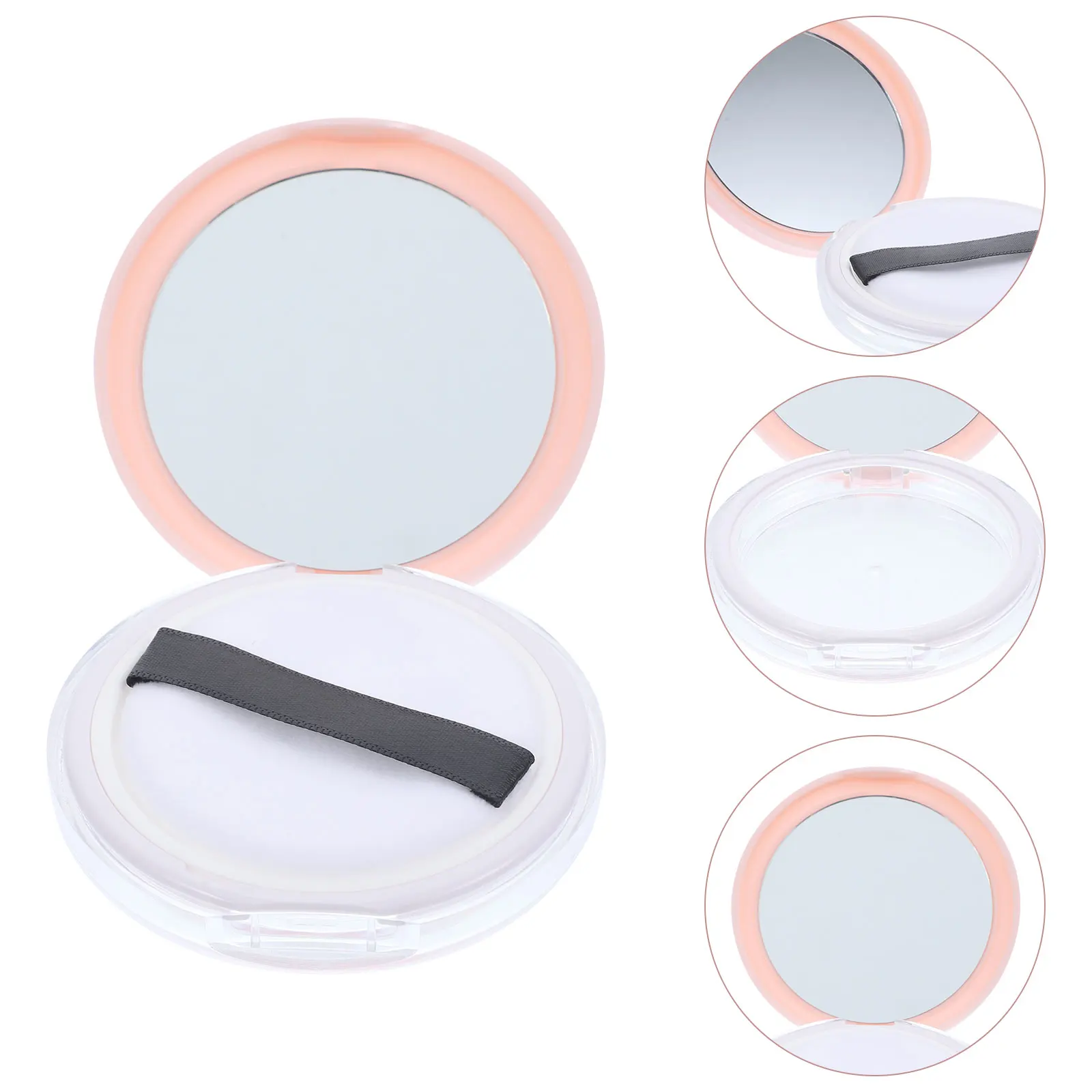 

2pcs Loose Powder Box Empty Travel Containers with Puff Portable Mini Plastic Compact Lightweight Reusable Case for Refilling