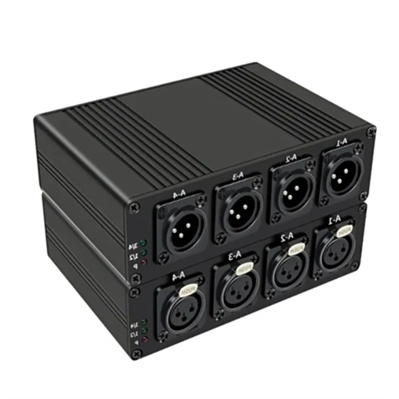 EYELNEW Ch Line Level 4 Channel Balanced XLR Audio Over Fiber Extender Over Single Mode SC Optical Fiber 20Km Transceiver