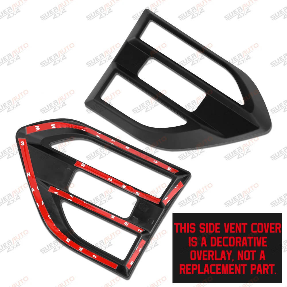 Matte Black Side Vent Cover Trim For Ford Ranger 2015-2022 T7 T8 Wildtrak XLT XL XLS SPORT ABS Side Air Vent Cover Right Left view 5