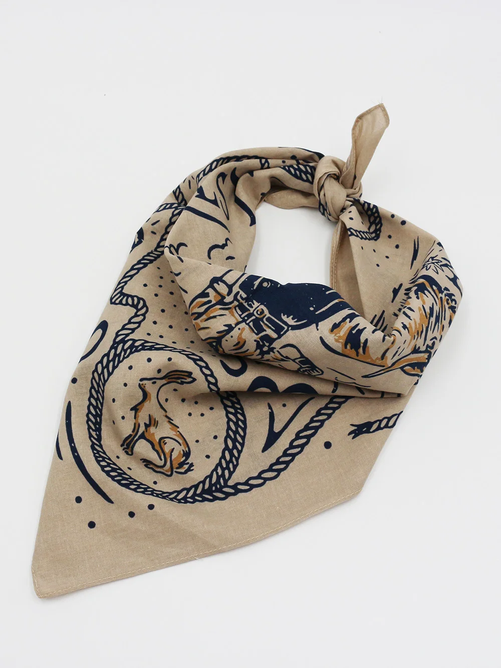 Bandanas Cotton West Cowboy Men Pocket Square Ladies Headband Ranch Head Scarf Neckerchief Headwear image 6