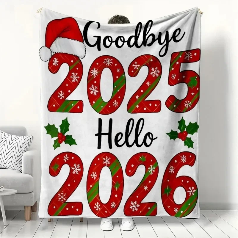 

Новогодний и рождественский плед из фланели с узором, праздничный подарок, уютный, теплый, мягкий плед для дивана, кровати, домашнего декора