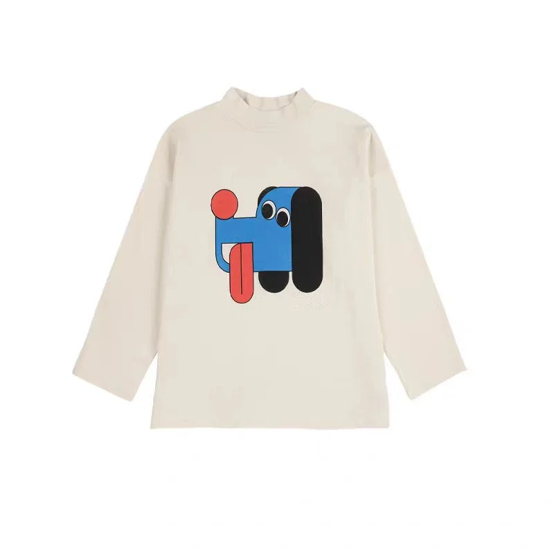 أطفال تي شيرت 2025 AW الخريف الشتاء المطبوعة فتاة صبي طويلة الأكمام تي شيرت رداء علوي غير رسمي الملابس الأساسية