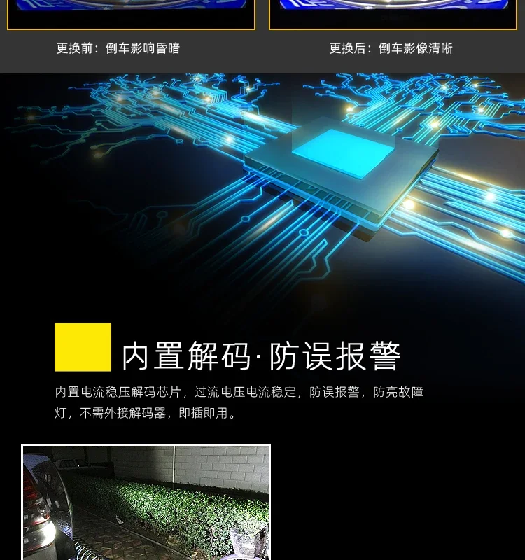 ไฟถอยหลังรถยนต์ LED สำหรับ Toyota CHR 2018-2020 หลอดไฟเสริมสำหรับการปรับเปลี่ยน 12V 6000K