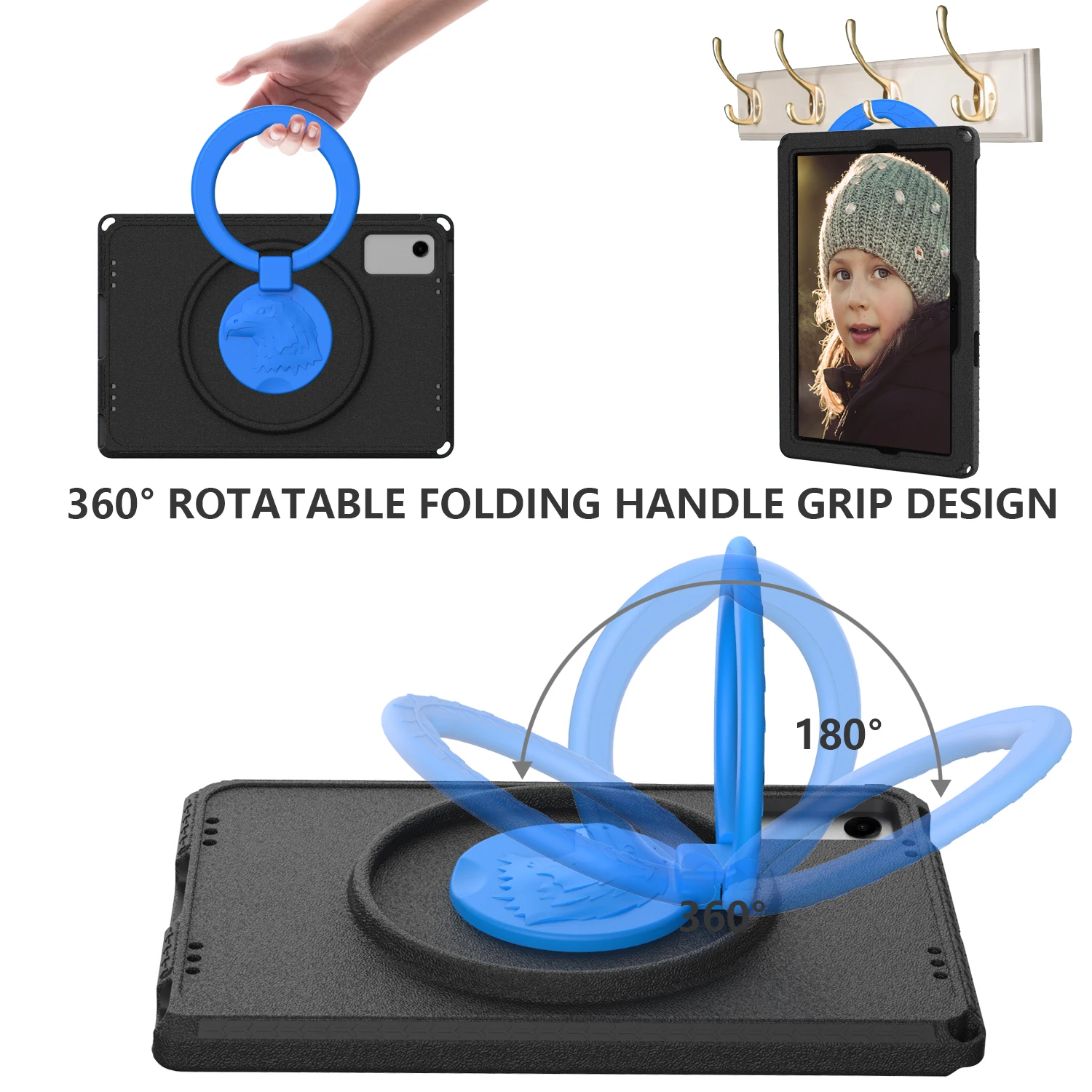 EVA Kids Case Universal For Redmi Pad 2 2025 SE 2023 Xiaomi Pad 6 5 Pro 11.0 inch 360 Rotating Stand Cover With Shoulder Strap 