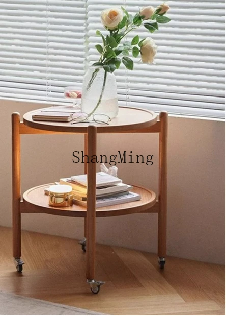 FG الخشب الصلب خشب الكرز شقة صغيرة غرفة المعيشة أريكة الجانب عدد قليل من الأشجار عربة ذات عجلات متحركة مستديرة