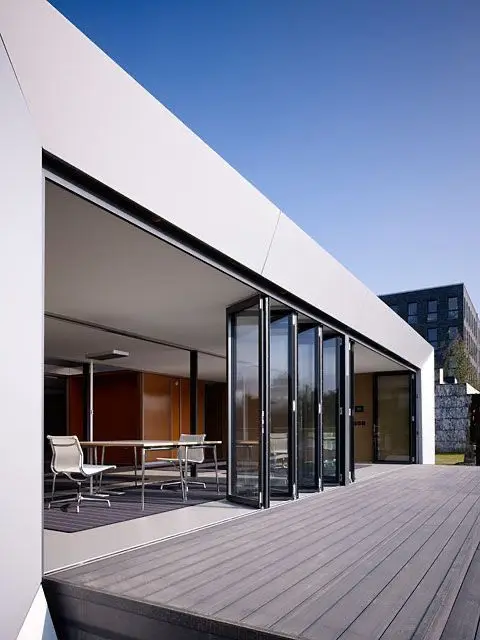 Custom Made Foldable Panoramic Accordion Folding Door Outdoor Easy To Install Foldable Doors Corrosion Resistant Folding Doors