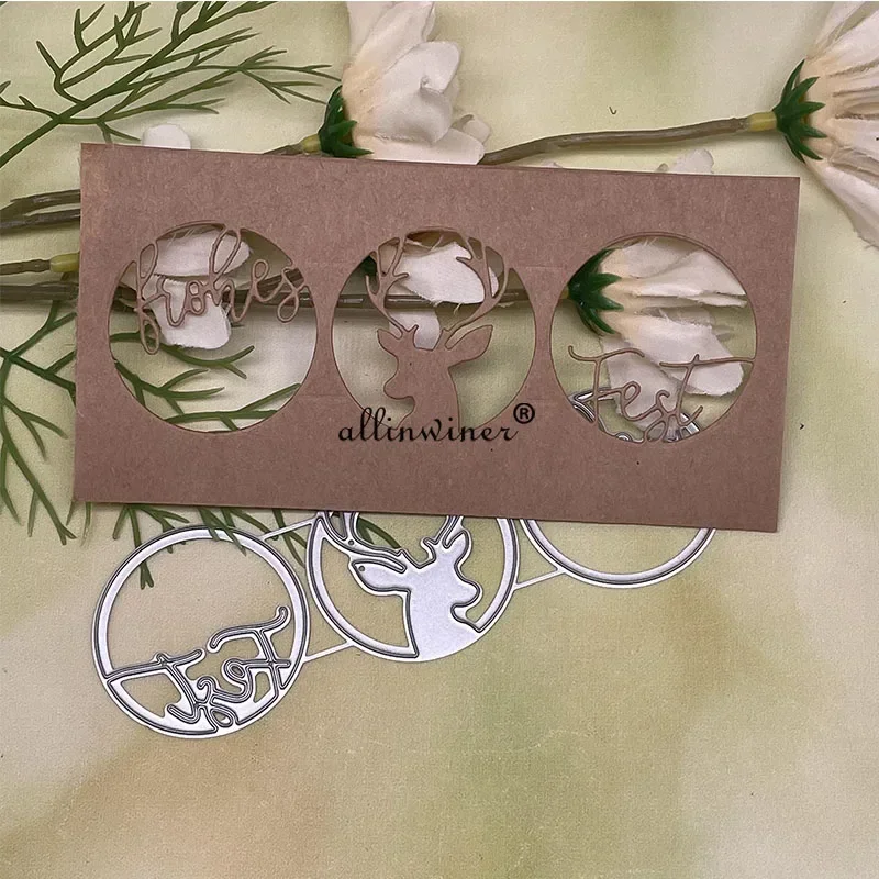 

Deer frohes fest letter Metal Cutting Dies Stencils For DIY Scrapbooking Decorative Embossing Handcraft Die Cutting Template