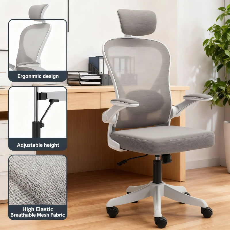 

Ergonomic Office Chair High Back Lumbar Support Adjustable Height Swivel Rolling Computer Desk Chair Office Household Furniture