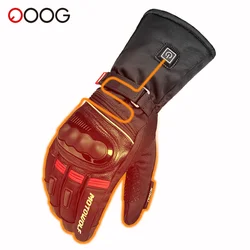 Gants de moto en cuir imperméables et rechargeables, écran tactile, chaud, non ald, ski, métropolitain, hiver