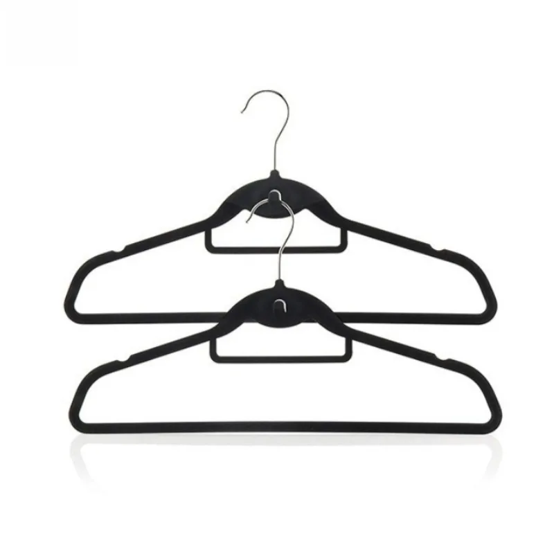 Premium Flocked Hangers Double Hanging Design 360 Rotating Hook Thickened Non-Slip Seamless Stackable Clothing Rack for Wardrobe