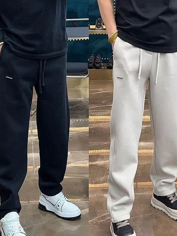 

Мужские осенне-зимние утепленные спортивные брюки прямого кроя, повседневные брюки свободного кроя, универсальные спортивные штаны