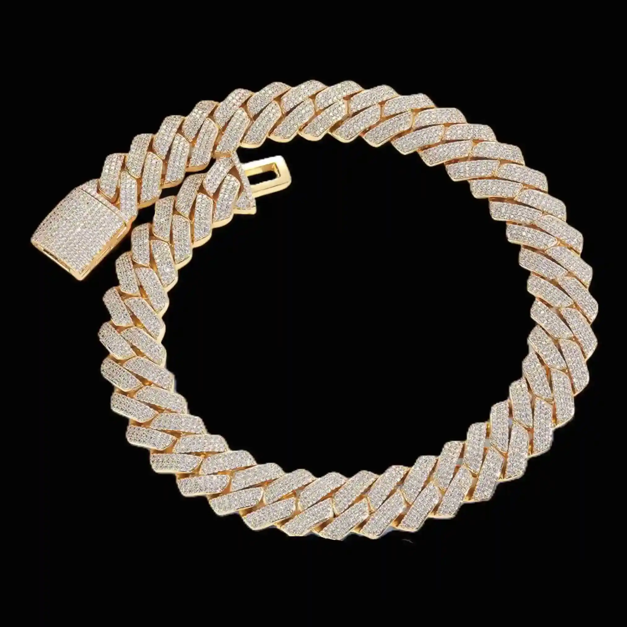 

Fine Jewelry Cuban Fine Necklaces VVS Moissanite Diamond Link Chain 14k Solid Gold Chain For Men's Fine Chains Necklaces