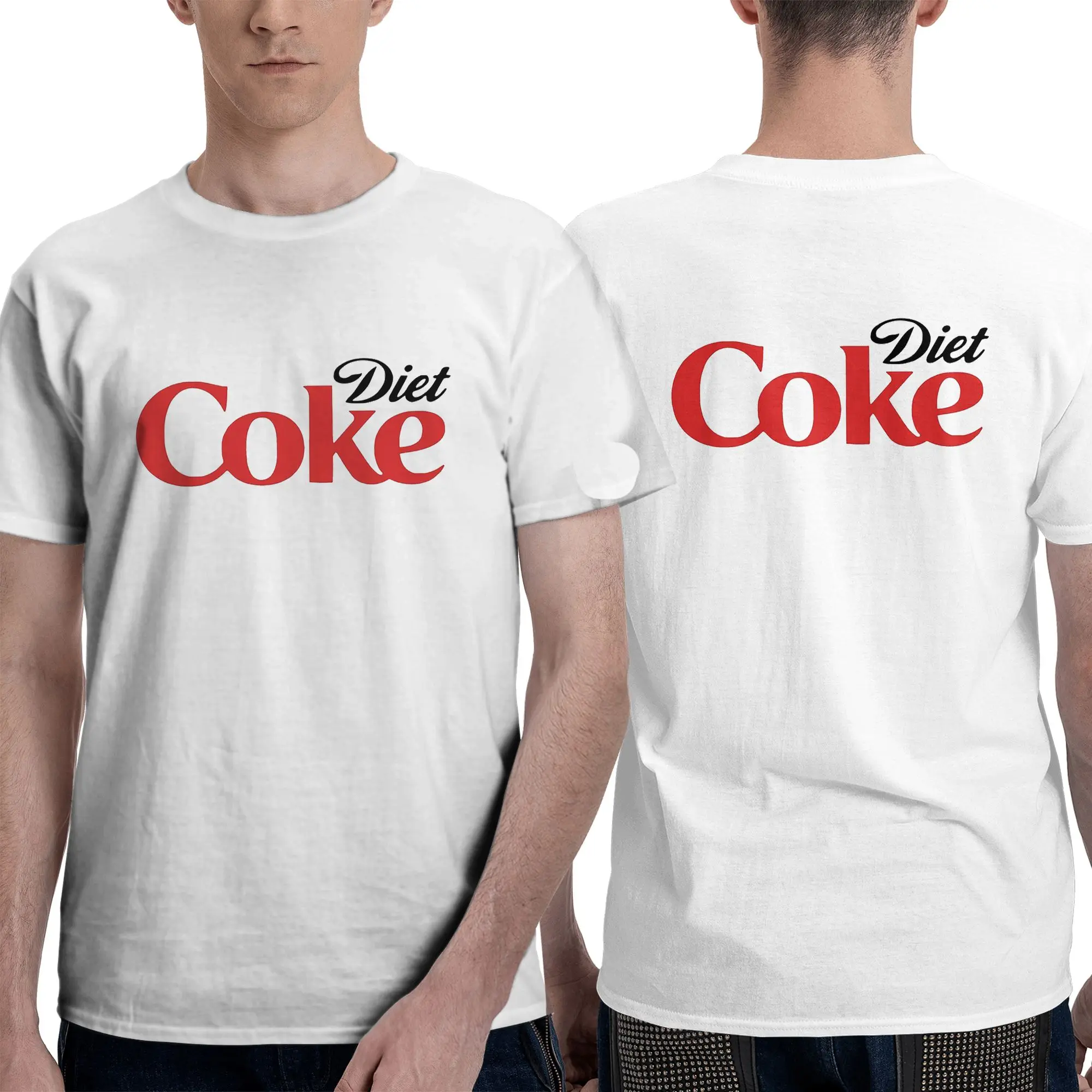Coke Funny Lover Diet Men T-Shirt Double Sided Oversized T Shirts Men's O-Neck Cotton Tees Short Summer Male