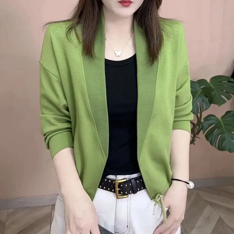 Dames losse trui jas voorkant open korte vleermuismouwen lichtgewicht gebreid vest effen kleur lente herfst vest C Turismo vest