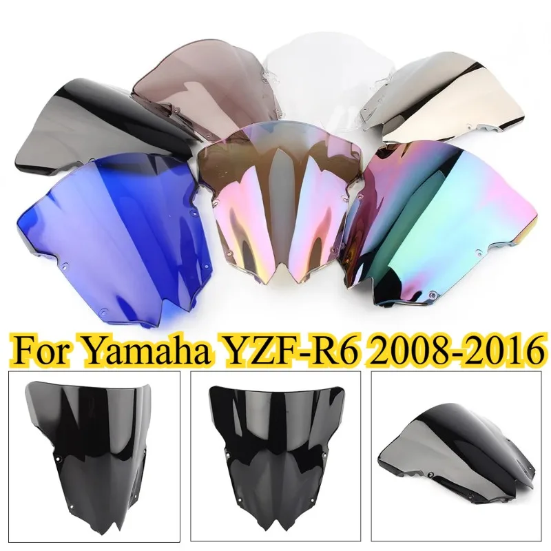 

DONGTING Windshield Windscreen for Yamaha YZF-R6 YZF R6 2008-2011 2012 2013 2014 2015 2016 Double Bubble Motorcycle ABS Plastic