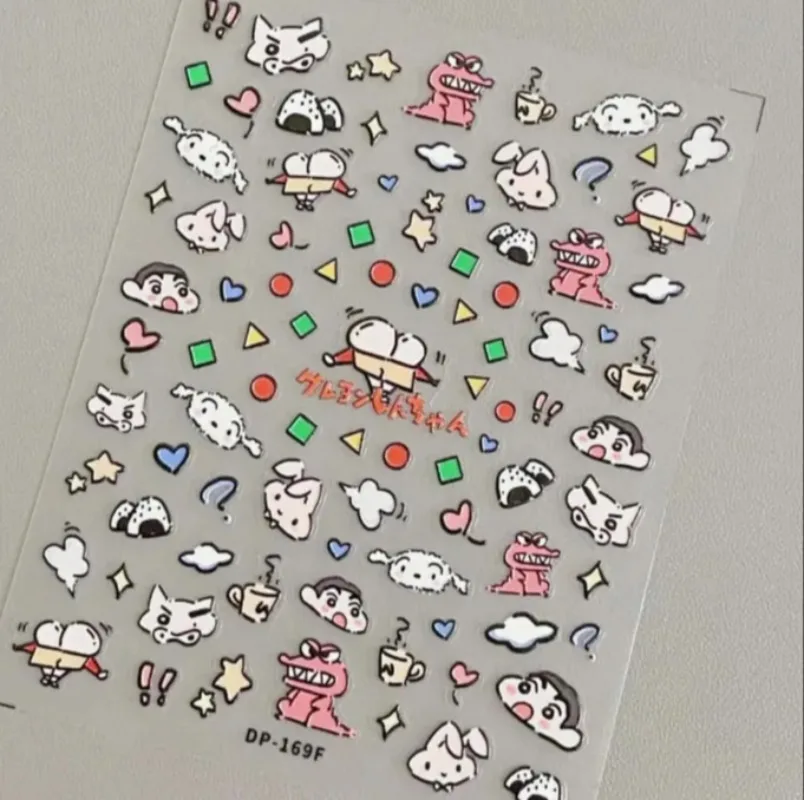 Crayon Shin-chan Creative Paper Guka Notebook Embossed Stickers Cartoon Phone Stickers Nail Art Stickers Accessories Gift view 3