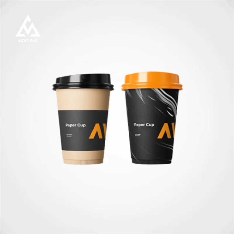 10 00piece.Custom.Custom Printed Logo Disposable Coffee Paper Cup with Lids Double Wall Cups Milk Tea Hot Drinks