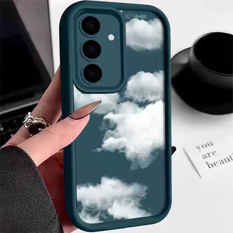 White Cloud Case For Samsung Galaxy S25 Ultra Capa A56 5G A36 A26 A16 A55 A35 A15 A54 A34 S20 FE S21 Plus S22 S23 S24 Ultra Case