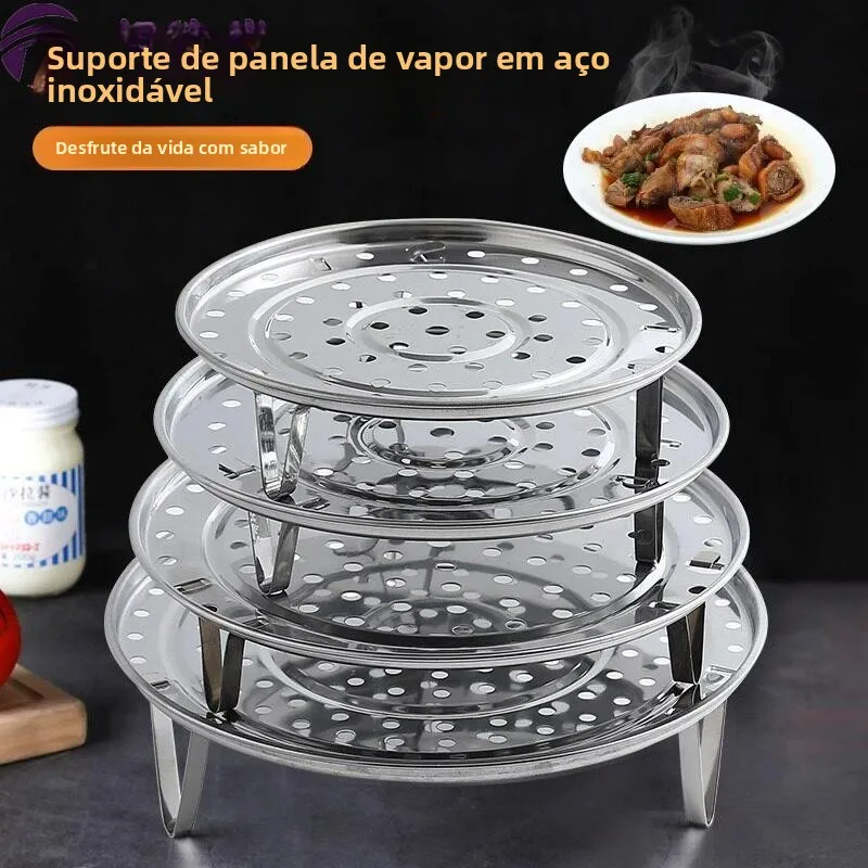 ユニバーサルステンレス鋼304蒸し器ラック家庭用食器ホルダー防水蒸しバスケットネットグリルサポート（点心用）