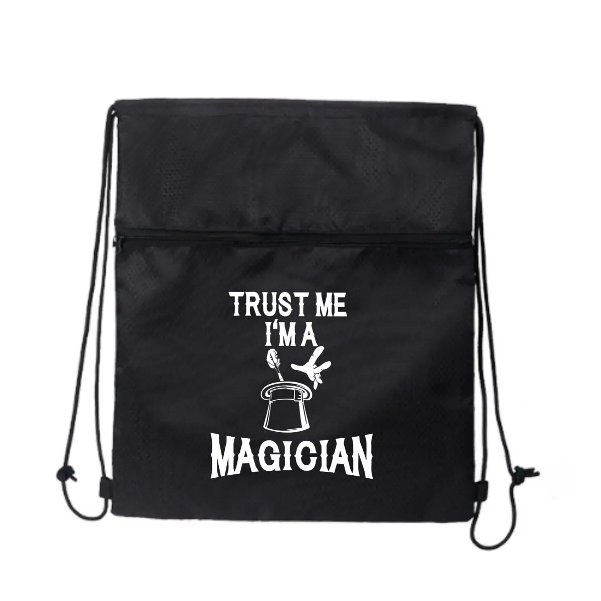 

Волшебник Trust Юмористический иллюзионист Художественный дизайн Черная сумка для фитнеса на открытом воздухе на молнии со шнурком для тренировок