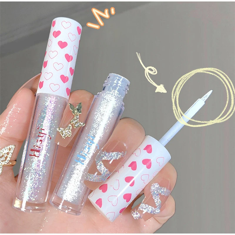 6 Colors Glitter Liquid Eyeshadow Waterproof Long Lasting Monochrome Pearly Fine Sparkling Sequins Eye For Beauty Tool