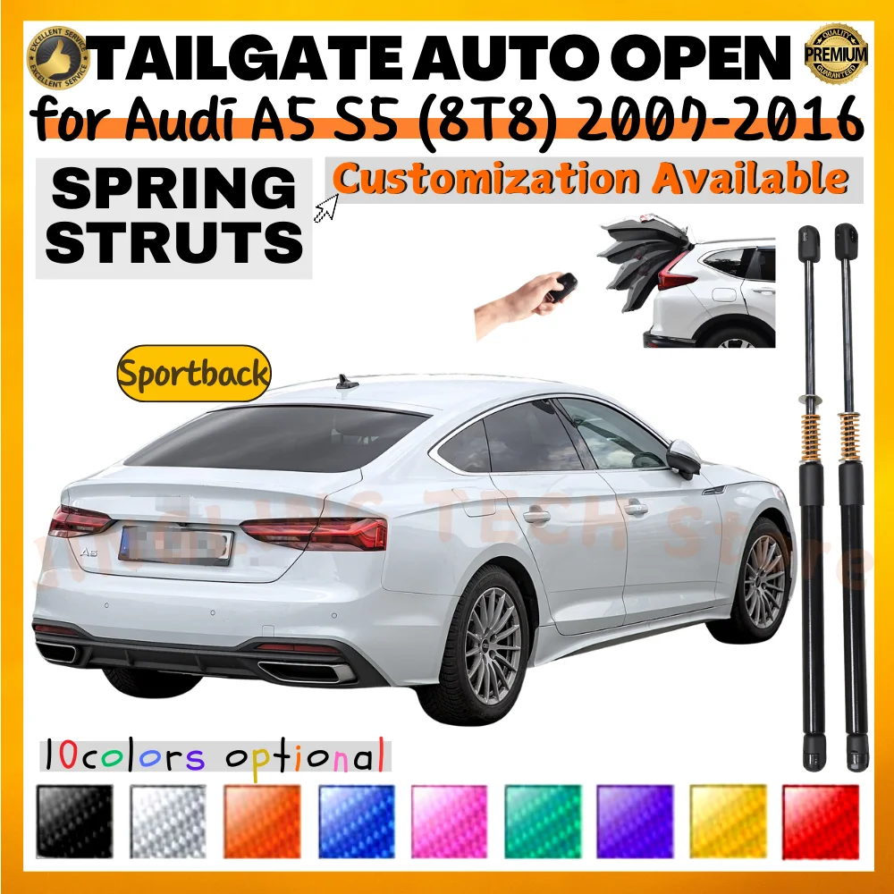 Qty(2) Trunk Struts with Spring for Audi A5 S5 Sportback (8T8) 2007-2016 483.5MM Rear Tailgate Lift Supports Shock Absorbers