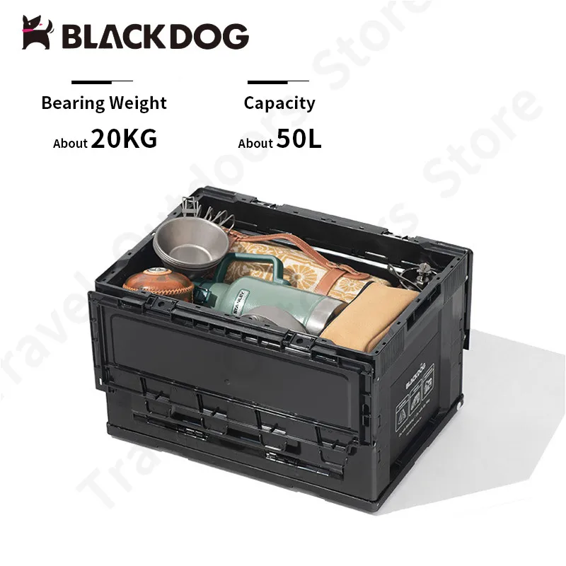 

Naturehike Black Dog Outdoor 50L PP Folding Storage Box Portable High Capacity Camping Car Home Picnic 2 Doors Sundries Storage