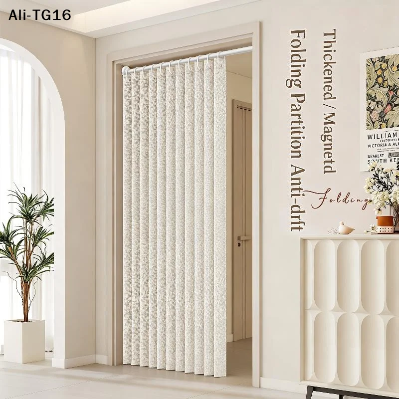 【TG16】Stylish Elegant Folding Door Curtain No Punching Design Home Decor Privacy Better Space Partitioning