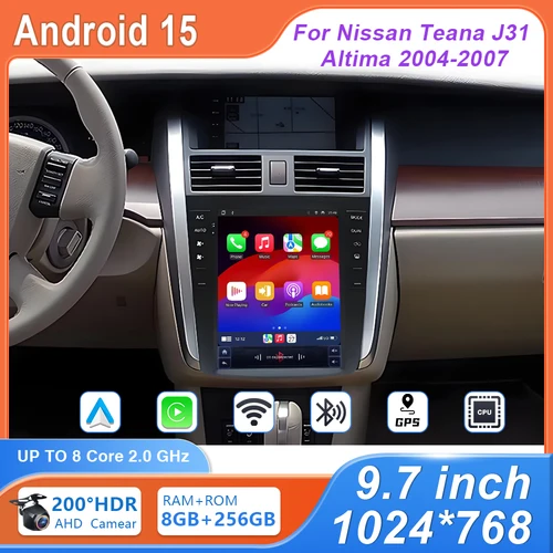 Imagen 1 del producto 9,7 ""Android 15 para Nissan Teana J31 Altima 2004-2007 Radio de coche reproductor de navegador Multimedia inalámbrico Carplay DSP GPS NO 2DIN