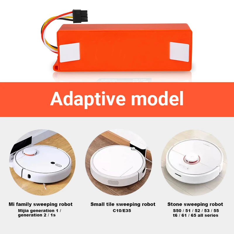 Original Battery BRR-2P4S-5200D For XIAOMI 1S Roborock S5MAX S6MAXV S7 S75 Sweeping Mopping Robot Vacuum Cleaner 5200mAh